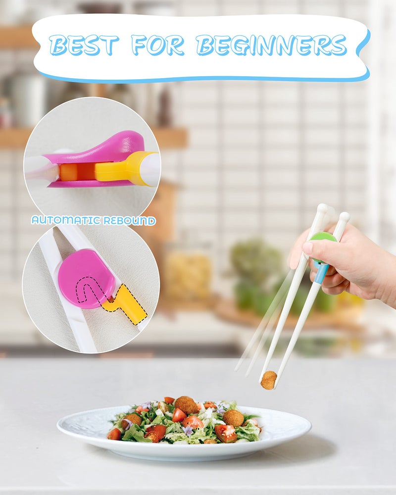 MoHern Kids Chopsticks Training for Toddlers - 6 Pairs, Beginner Support - Image 5